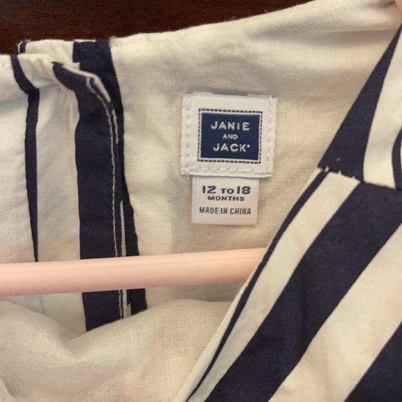 Janie and Jack Blue/White Striped Dress - Picture 3 of 6